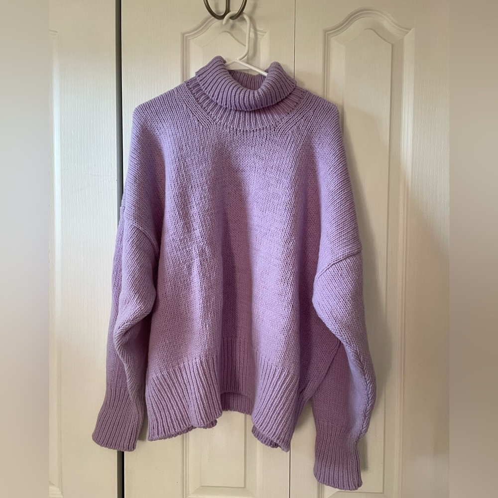 Babaa Jumper No 17  Wool Turtleneck Sweater Violeta